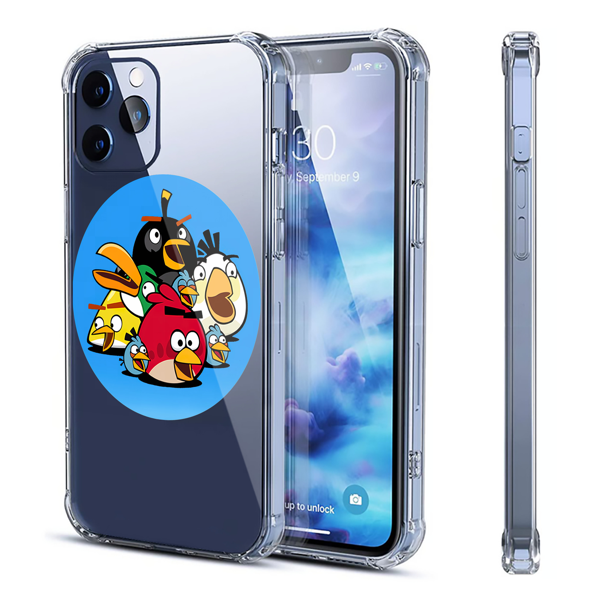（画像用） Angry Birds アングリーバード 【iPhone 12シリーズ対応】透明スマホケース（クリアソフトケース）
